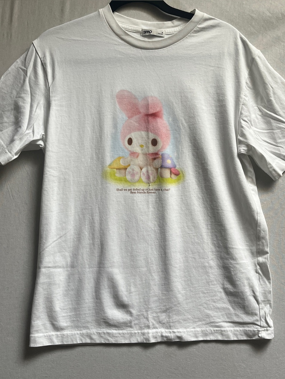 SPAO Womens Medium Cotton Sanrio My Melody Graphic T Shirt